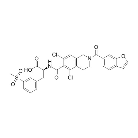 N- [[2-(6-Benzofuranylcarbonyl)-5,7-dichloro-1,2,3,4-tetrahydro-6-isoquinolinyl]carbonyl]-3-(methylsulfonyl)-L-phenylalanine